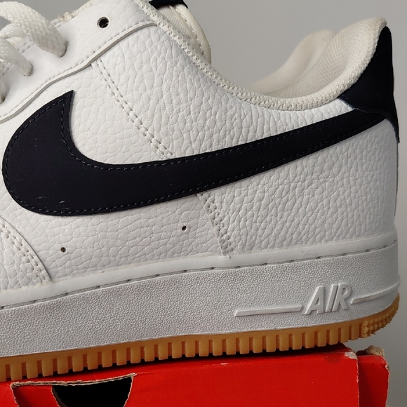Nike Air Force 1 White and Black with Gum Sole - Picture 3 of 7